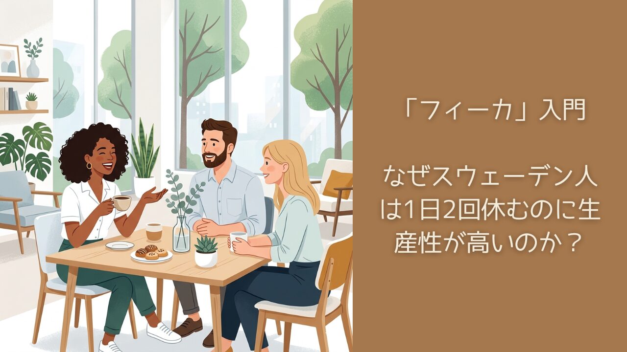 同僚とコーヒーを飲みながらフィーカ