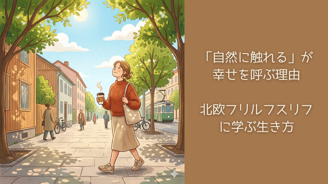 通勤途中街路樹の中を歩く